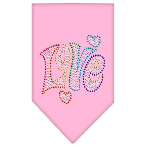 Pet Pal Technicolor Love Rhinestone Pet BandanaLight Pink Small PE868481